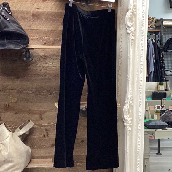 Zara Black Velvet Flared Pants Size Medium - Picture 4 of 5
